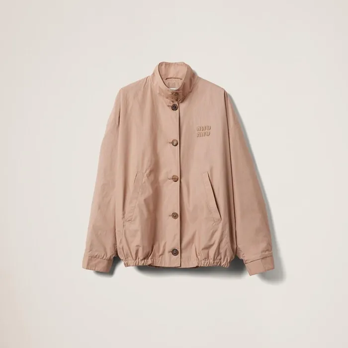 Women Outerwear Miu Miu Poplin Blouson Jacket Cameo