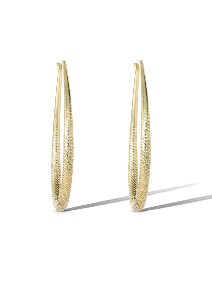 Women Oval Textured Hoop Earrings In Gold Jessica Simpson Earrings
