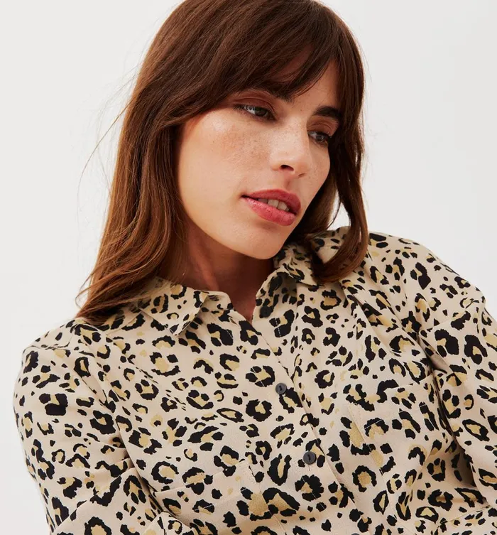 Women Oversized Shirt 8211 Ecru Prints Promod Shirts And Tunics Women Oversized Shirt 8211 Ecru Prints Promod Shirts And Tunics