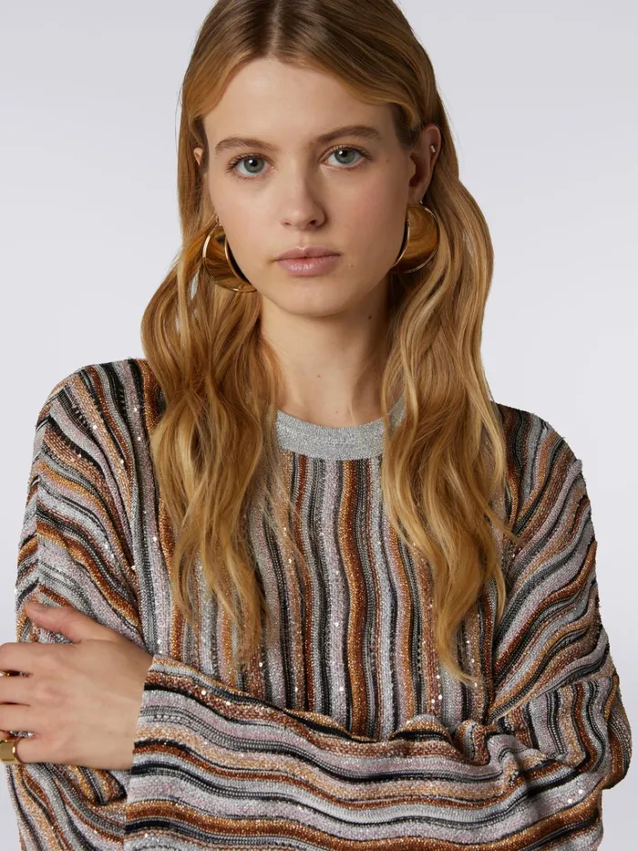 Women Oversized Viscose Blend Jumper With Lurex Multicoloured Missoni Tshirts And Tops Women Oversized Viscose Blend Jumper With Lurex Multicoloured Missoni Tshirts And Tops