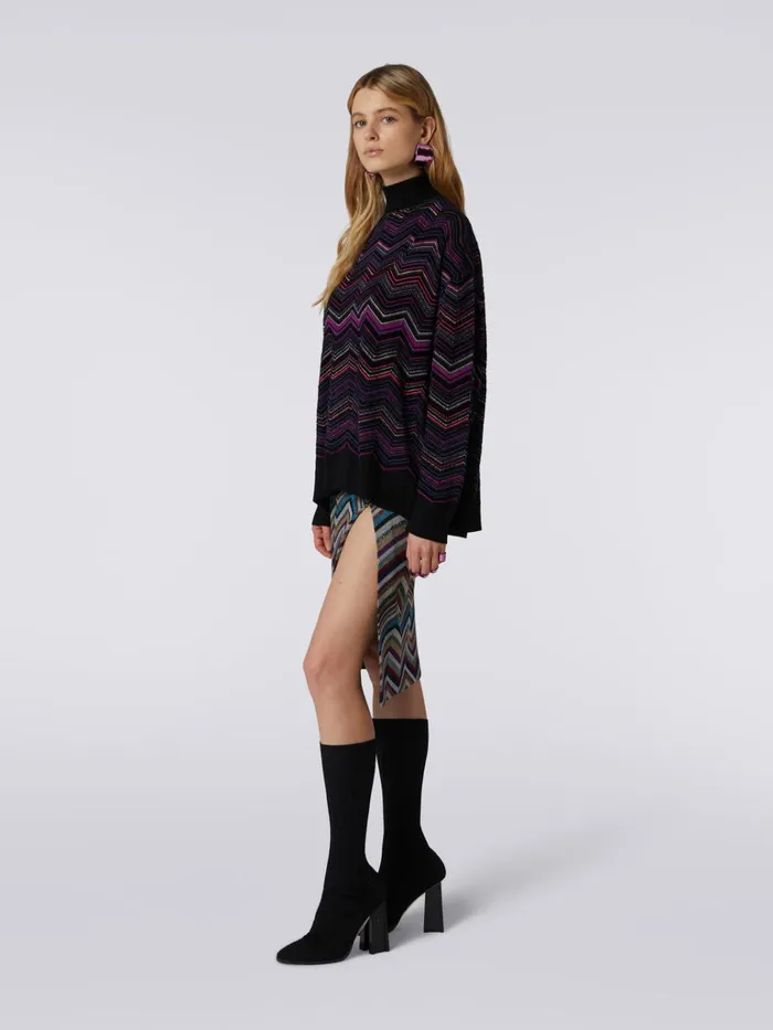 Women Oversized Wool And Viscose Chevron Jumper Multicoloured Missoni Knitwear Women Oversized Wool And Viscose Chevron Jumper Multicoloured Missoni Knitwear