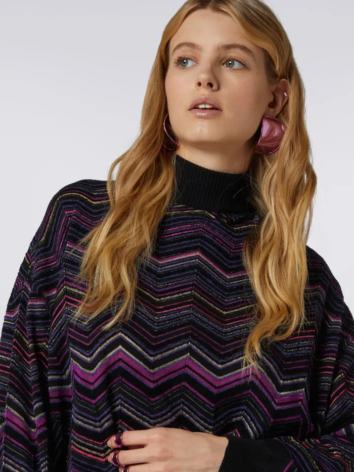 Women Oversized Wool And Viscose Chevron Jumper Multicoloured Missoni Knitwear Women Oversized Wool And Viscose Chevron Jumper Multicoloured Missoni Knitwear