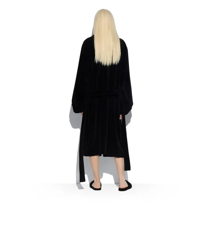 Women Pajamas and Robes Tom Ford Towelling Cotton Robe Black Women Pajamas and Robes Tom Ford Towelling Cotton Robe Black