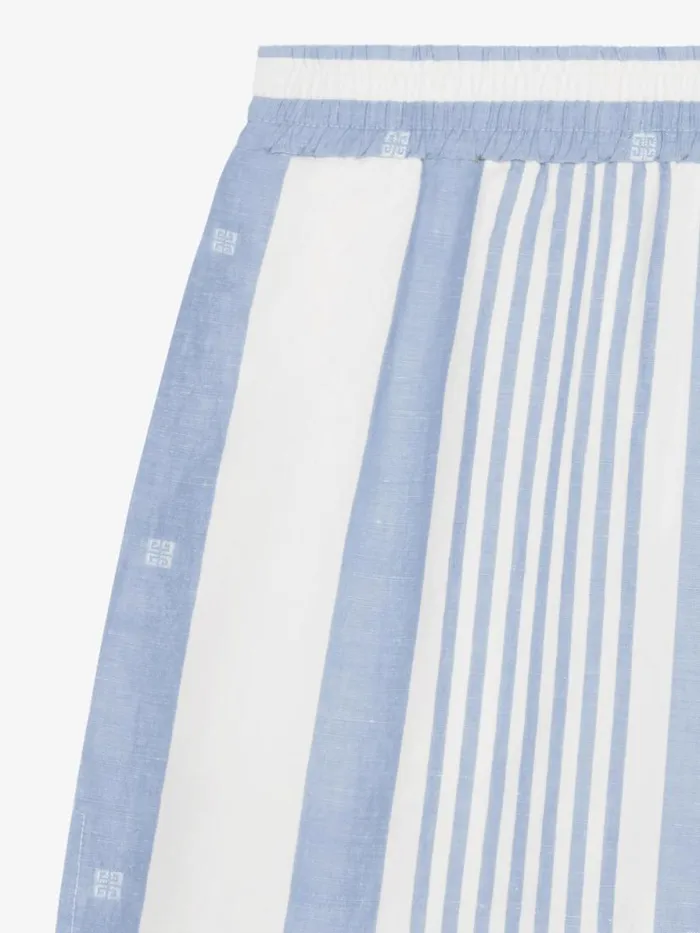 Women Pants and Shorts Givenchy Shorts In Cotton And Linen With 4G Stripes Blueoff White Women Pants and Shorts Givenchy Shorts In Cotton And Linen With 4G Stripes Blueoff White