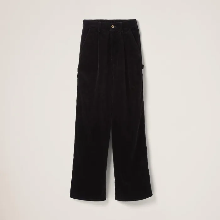 Women Pants And Shorts Miu Miu Washed Velvet Pants Black
