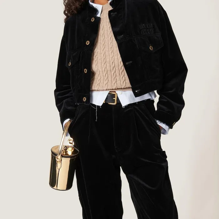 Women Pants And Shorts Miu Miu Washed Velvet Pants Black Women Pants And Shorts Miu Miu Washed Velvet Pants Black