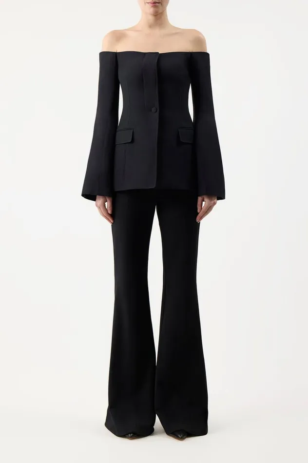 Women Pants Gabriela Hearst Rhein Pant In Black Wool Silk Cady