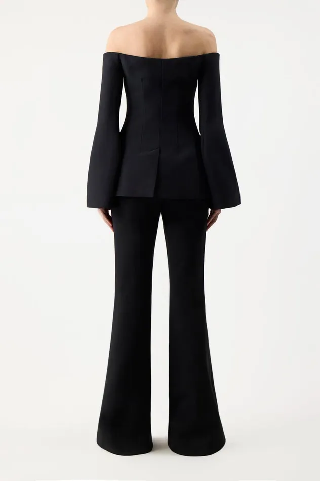 Women Pants Gabriela Hearst Rhein Pant In Black Wool Silk Cady