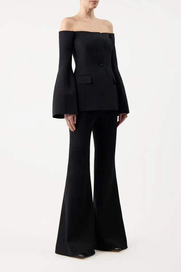 Women Pants Gabriela Hearst Rhein Pant In Black Wool Silk Cady