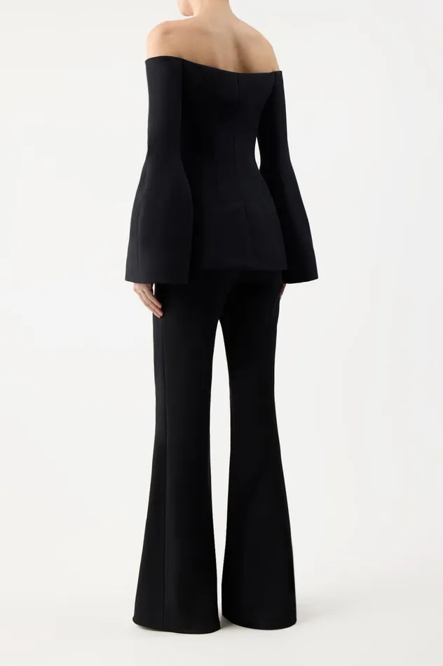 Women Pants Gabriela Hearst Rhein Pant In Black Wool Silk Cady