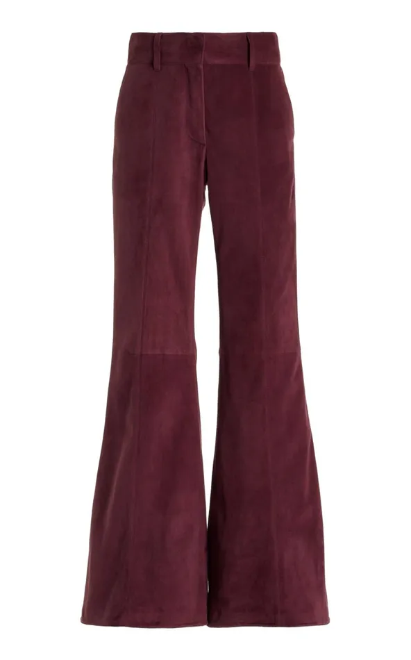 Women Pants Gabriela Hearst Rhein Pant In Deep Bordeaux Suede