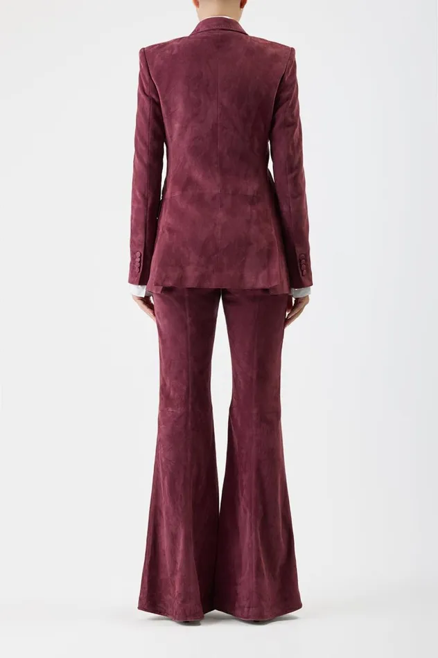 Women Pants Gabriela Hearst Rhein Pant In Deep Bordeaux Suede