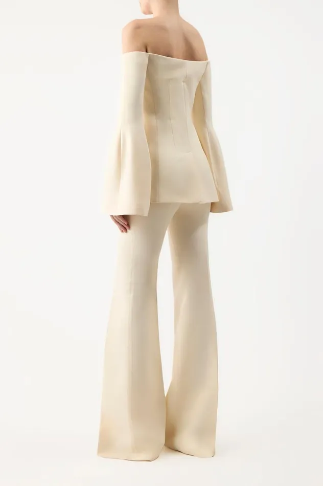Women Pants Gabriela Hearst Rhein Pant In Ivory Wool Silk Cady