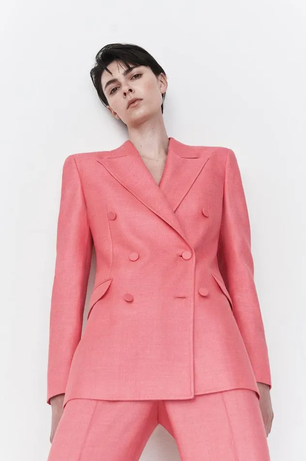 Women Pants Gabriela Hearst Rhein Pant In Watermelon Silk Virgin Wool