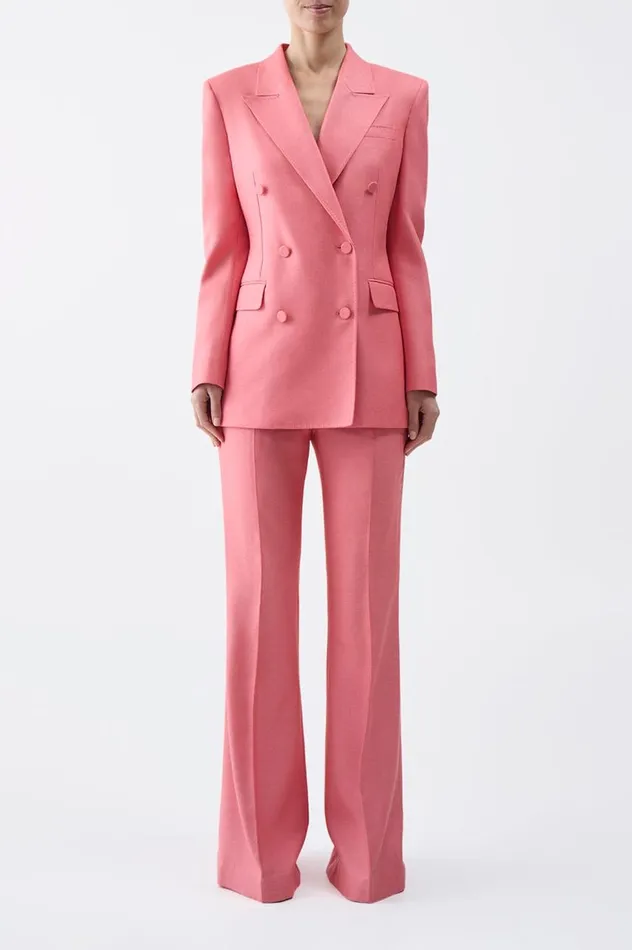 Women Pants Gabriela Hearst Rhein Pant In Watermelon Silk Virgin Wool