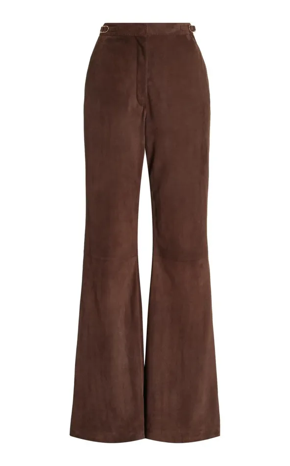 Women Pants Gabriela Hearst Vesta Pant In Chocolate Suede