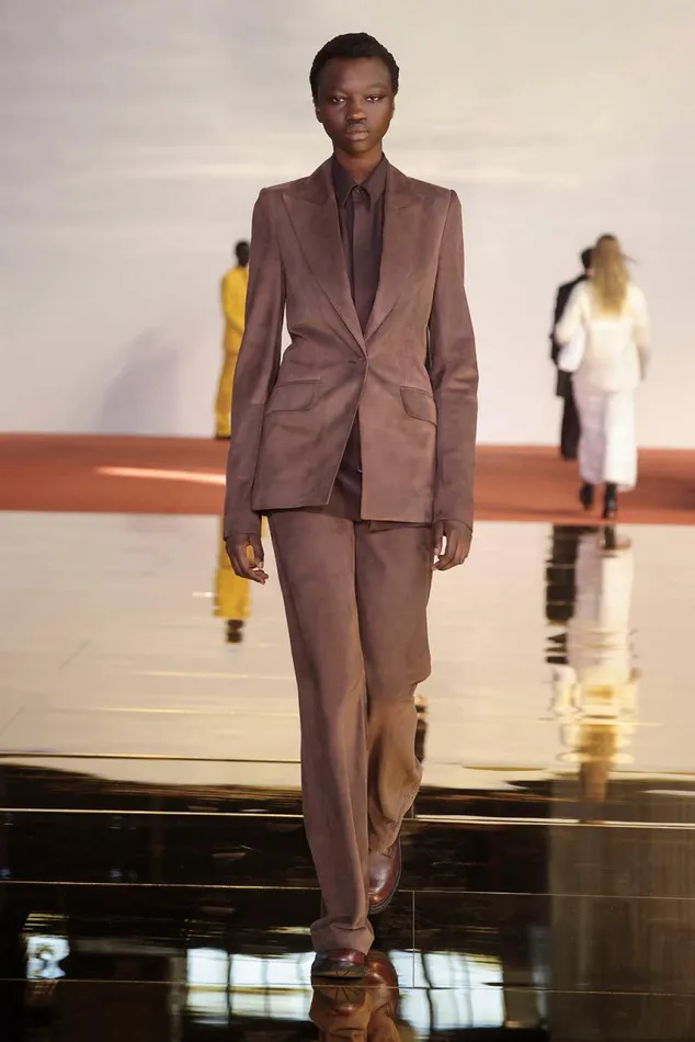 Women Pants Gabriela Hearst Vesta Pant In Chocolate Suede