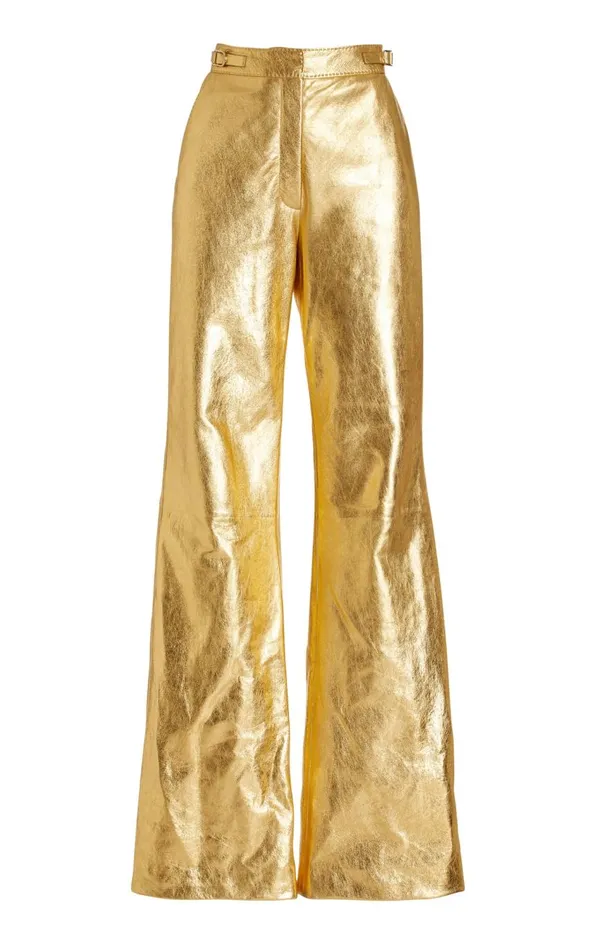 Women Pants Gabriela Hearst Vesta Pant In Gold Metallic Nappa Leather