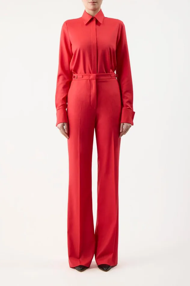Women Pants Gabriela Hearst Vesta Pant In Red Topaz Superfine Wool