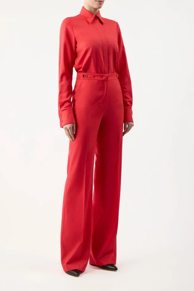 Women Pants Gabriela Hearst Vesta Pant In Red Topaz Superfine Wool