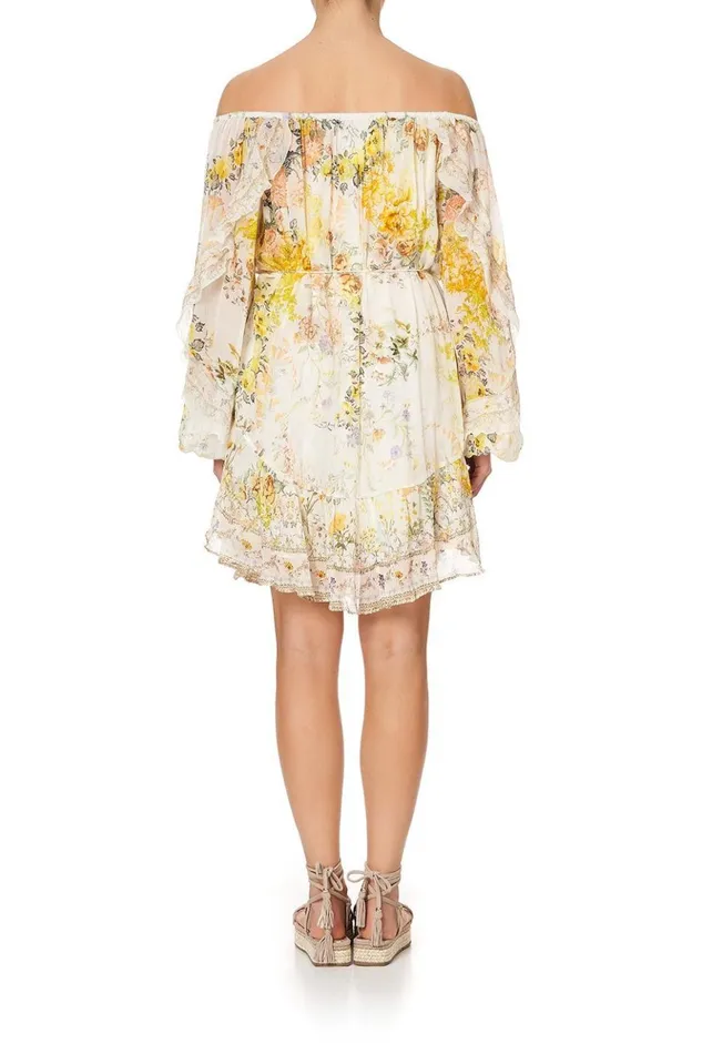 Women Party Dresses Camilla Blouson Frill Sleeve Dress In The Hills Of Tuscany