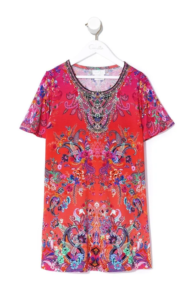 Women Party Dresses Camilla Infants Tshirt Dress With Flare Hem Free Love