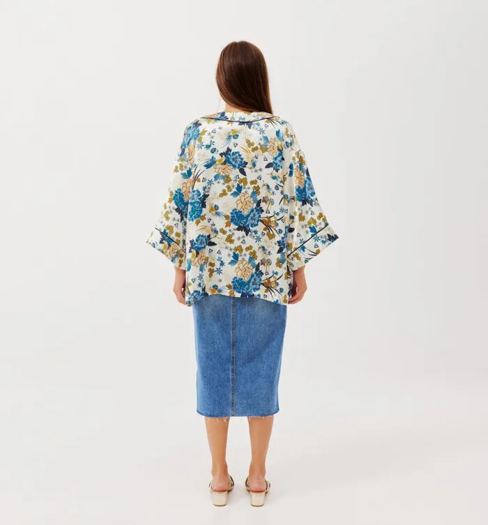 Women Patterned Satin Kimono 8211 Ecru Print Promod Jackets Women Patterned Satin Kimono 8211 Ecru Print Promod Jackets