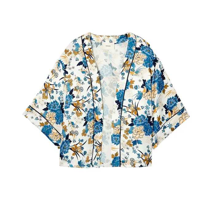 Women Patterned Satin Kimono 8211 Ecru Print Promod Jackets Women Patterned Satin Kimono 8211 Ecru Print Promod Jackets