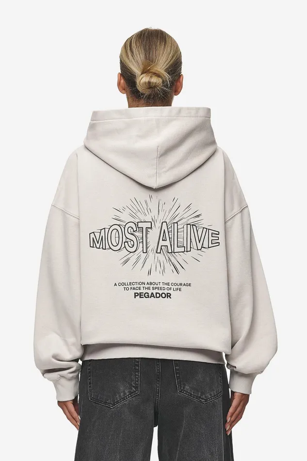 Women Pegador Hoodies Nisa Oversized Hoodie Washed Moon Grey