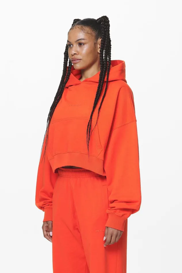Women Pegador Hoodies Salita Oversized Cropped Hoodie Washed Signal Red Gum Women Pegador Hoodies Salita Oversized Cropped Hoodie Washed Signal Red Gum