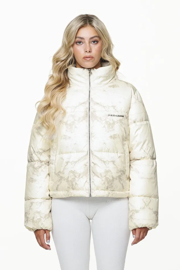 Women Pegador Jacken Royal Marble Puffer Jacket Bone White Fossil Taupe Women Pegador Jacken Royal Marble Puffer Jacket Bone White Fossil Taupe