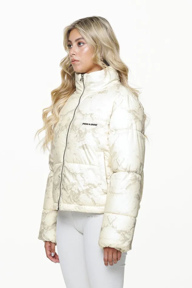 Women Pegador Jacken Royal Marble Puffer Jacket Bone White Fossil Taupe Women Pegador Jacken Royal Marble Puffer Jacket Bone White Fossil Taupe
