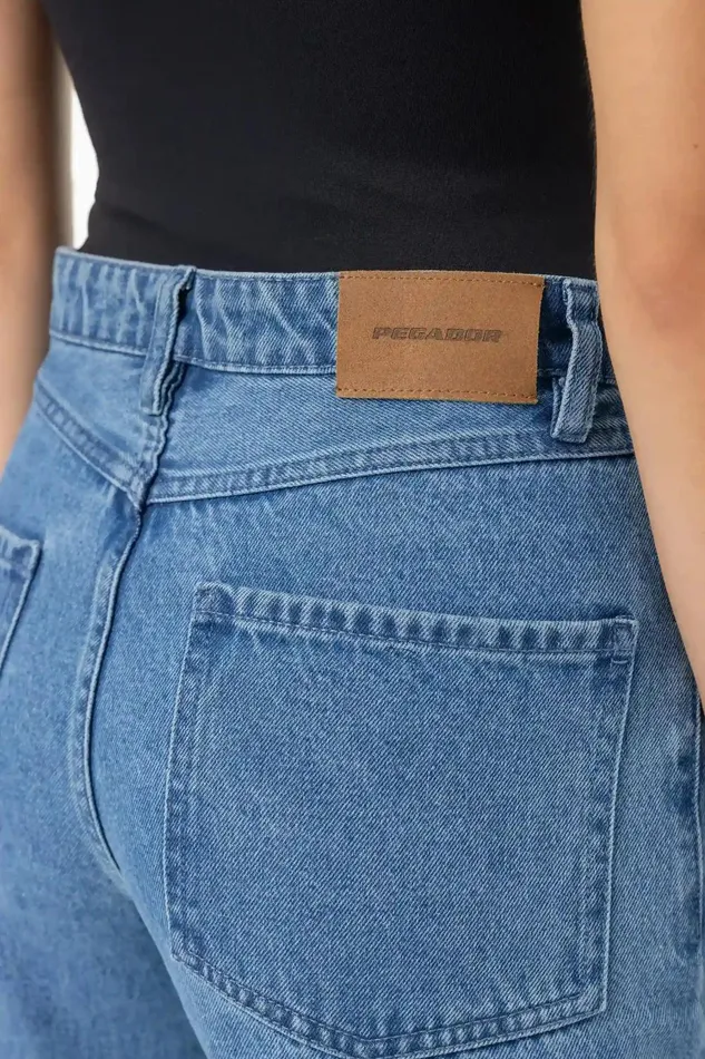 Women Pegador Jeans Naddy Wide Leg Jeans Washed Mid Blue Women Pegador Jeans Naddy Wide Leg Jeans Washed Mid Blue
