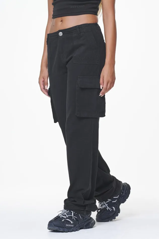 Women Pegador Pants Arlia Wide Cargo Pants Black