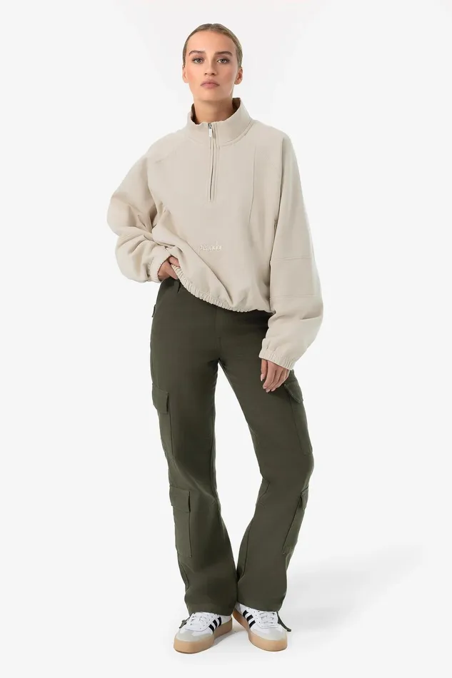 Women Pegador Sweaters Thali Oversized Halfzip Sweater Washed Light Beige Women Pegador Sweaters Thali Oversized Halfzip Sweater Washed Light Beige
