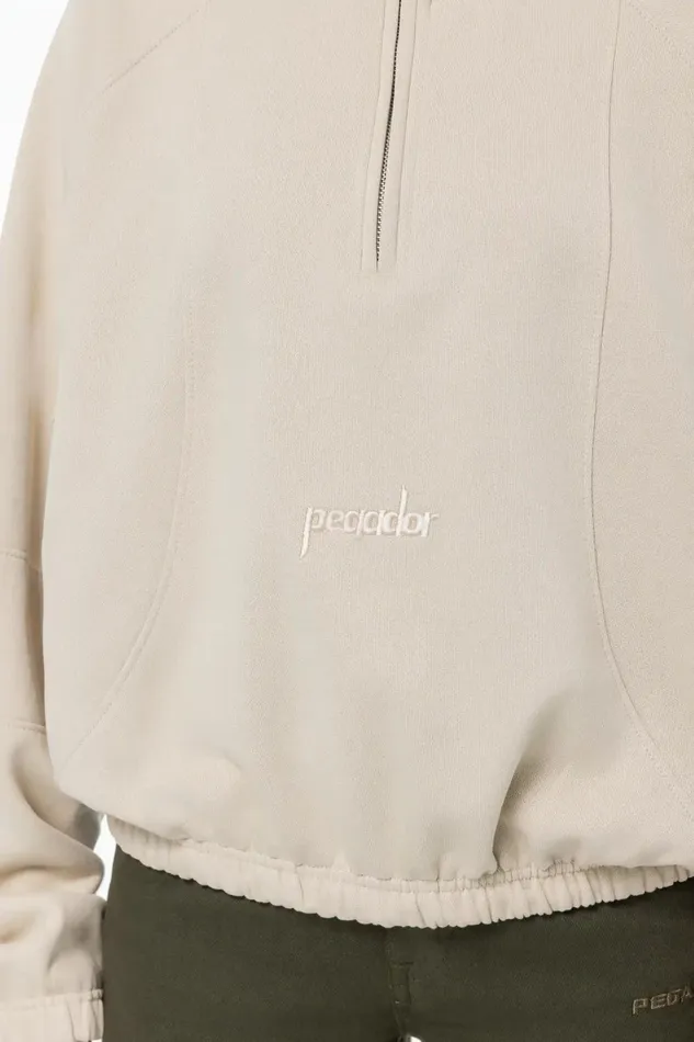 Women Pegador Sweaters Thali Oversized Halfzip Sweater Washed Light Beige Women Pegador Sweaters Thali Oversized Halfzip Sweater Washed Light Beige