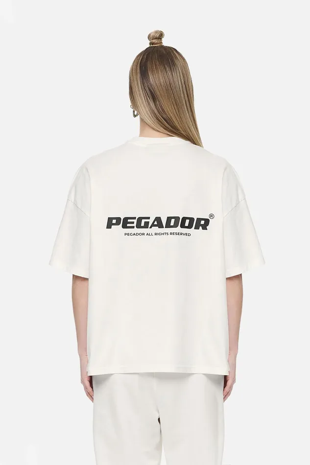 Women Pegador Tees Arendal Logo Heavy Oversized TeeWashed Coconut Milk Black