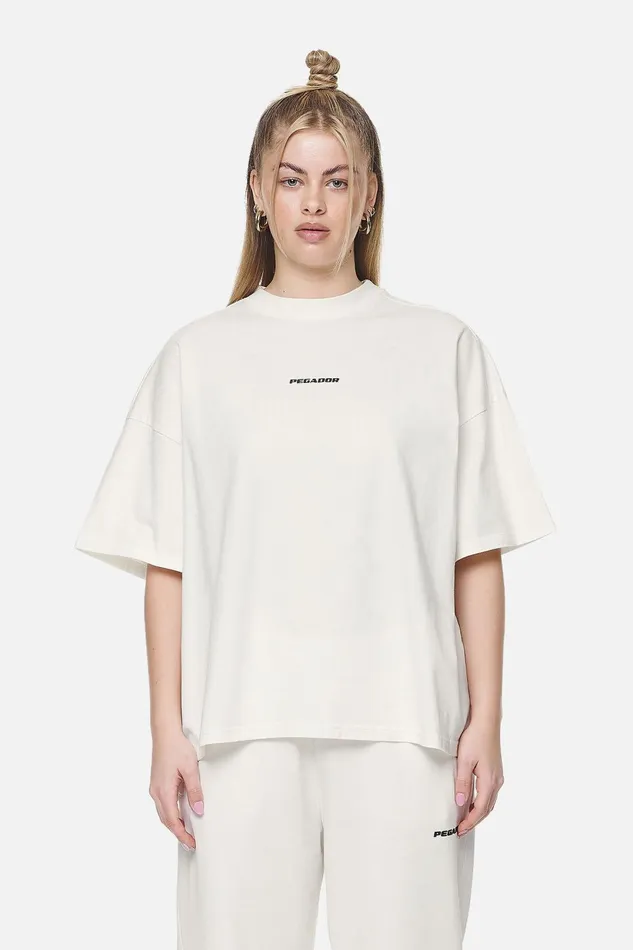 Women Pegador Tees Arendal Logo Heavy Oversized TeeWashed Coconut Milk Black Women Pegador Tees Arendal Logo Heavy Oversized TeeWashed Coconut Milk Black