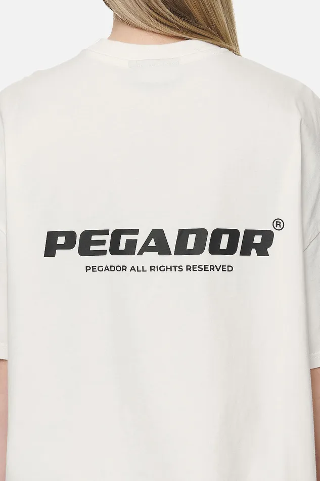 Women Pegador Tees Arendal Logo Heavy Oversized TeeWashed Coconut Milk Black Women Pegador Tees Arendal Logo Heavy Oversized TeeWashed Coconut Milk Black