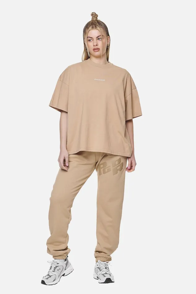 Women Pegador Tees Arendal Logo Heavy Oversized Tee Washed Safari Sand White Women Pegador Tees Arendal Logo Heavy Oversized Tee Washed Safari Sand White