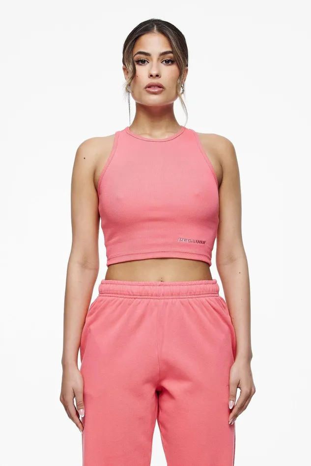 Women Pegador Tops Ayla Crop Top Vintage Washed Strawberry