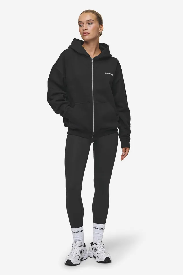 Women Pegador Zip Hoodies Clarita Oversized Sweat Jacket Black White Gum Women Pegador Zip Hoodies Clarita Oversized Sweat Jacket Black White Gum