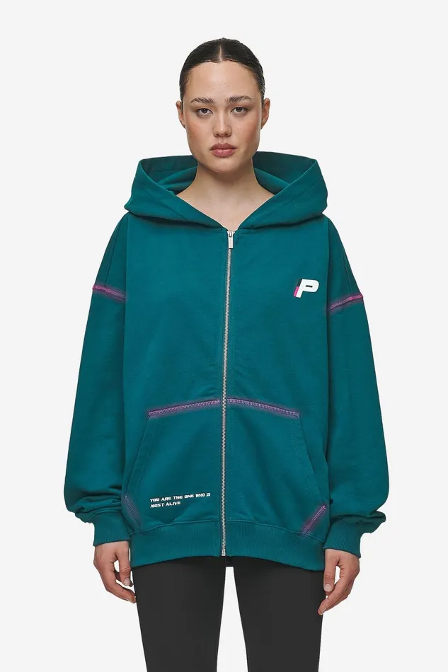 Women Pegador Zip Hoodies Jenna Oversized Sweat Jacket Washed Urban Turquoise Women Pegador Zip Hoodies Jenna Oversized Sweat Jacket Washed Urban Turquoise