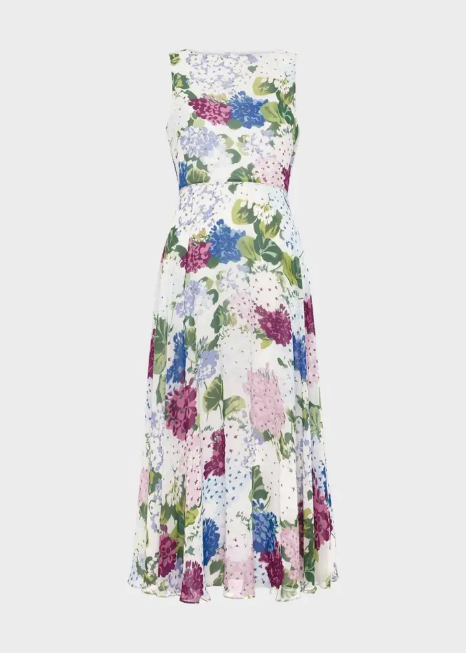 Women Petite Carly Floral Dress Ivory Multi Hobbs Dresses and Jumpsuits