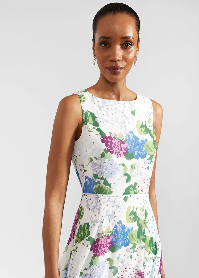 Women Petite Carly Floral Dress Ivory Multi Hobbs Dresses and Jumpsuits