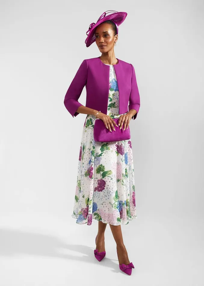 Women Petite Carly Floral Dress Ivory Multi Hobbs Dresses and Jumpsuits