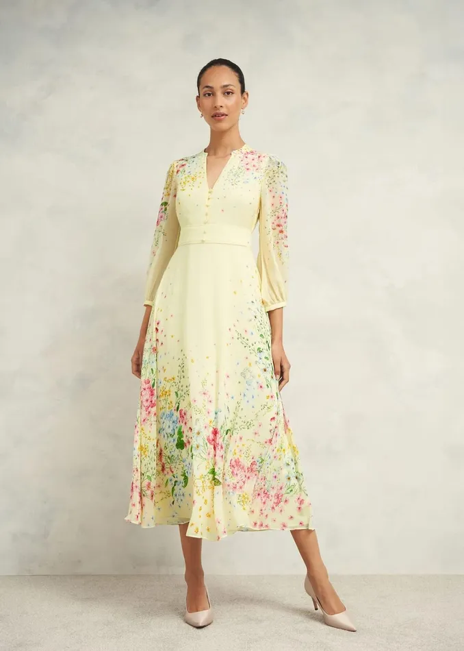 Women Petite Emma Dress Yellow Multi Hobbs Dresses and Jumpsuits
