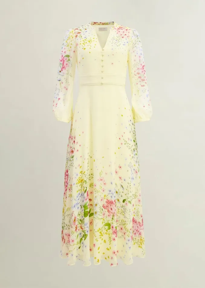Women Petite Emma Dress Yellow Multi Hobbs Dresses and Jumpsuits