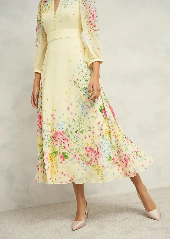 Women Petite Emma Dress Yellow Multi Hobbs Dresses and Jumpsuits