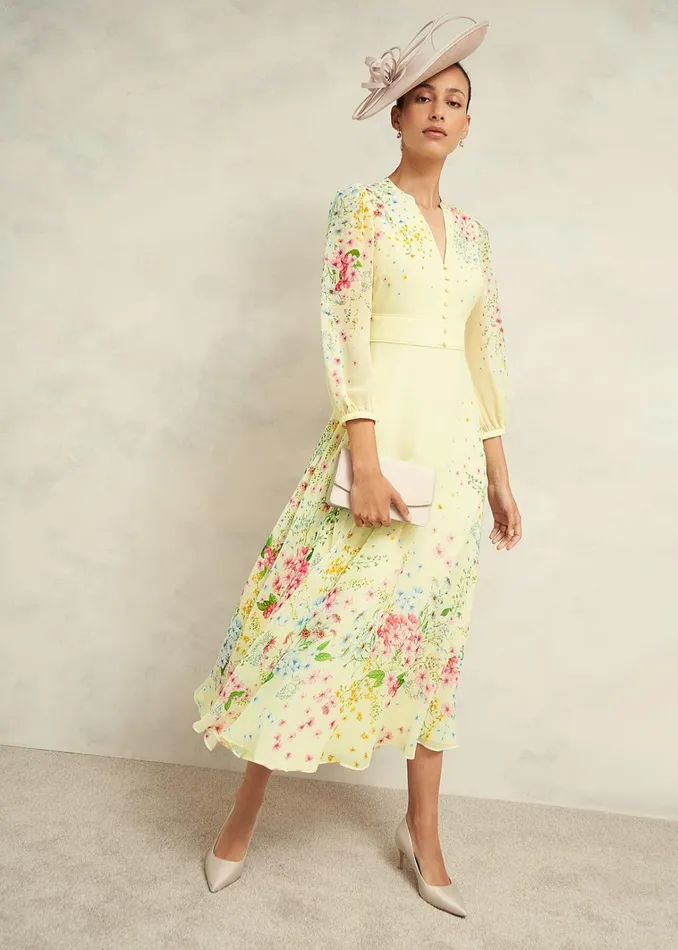 Women Petite Emma Dress Yellow Multi Hobbs Dresses and Jumpsuits